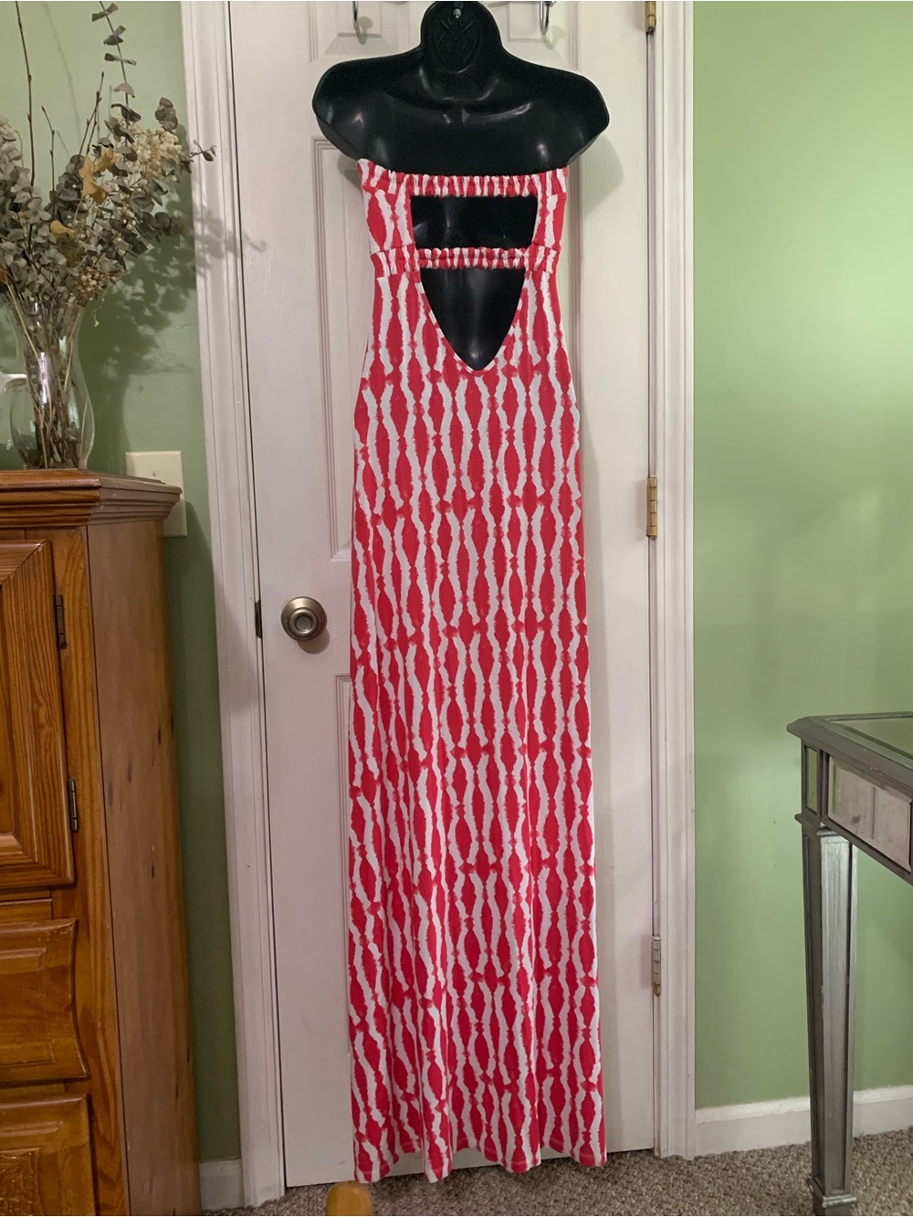 TART Strapless Maxi Dress Abstract Ikat Print Women's Small SEXY! - Picture 5 of 13